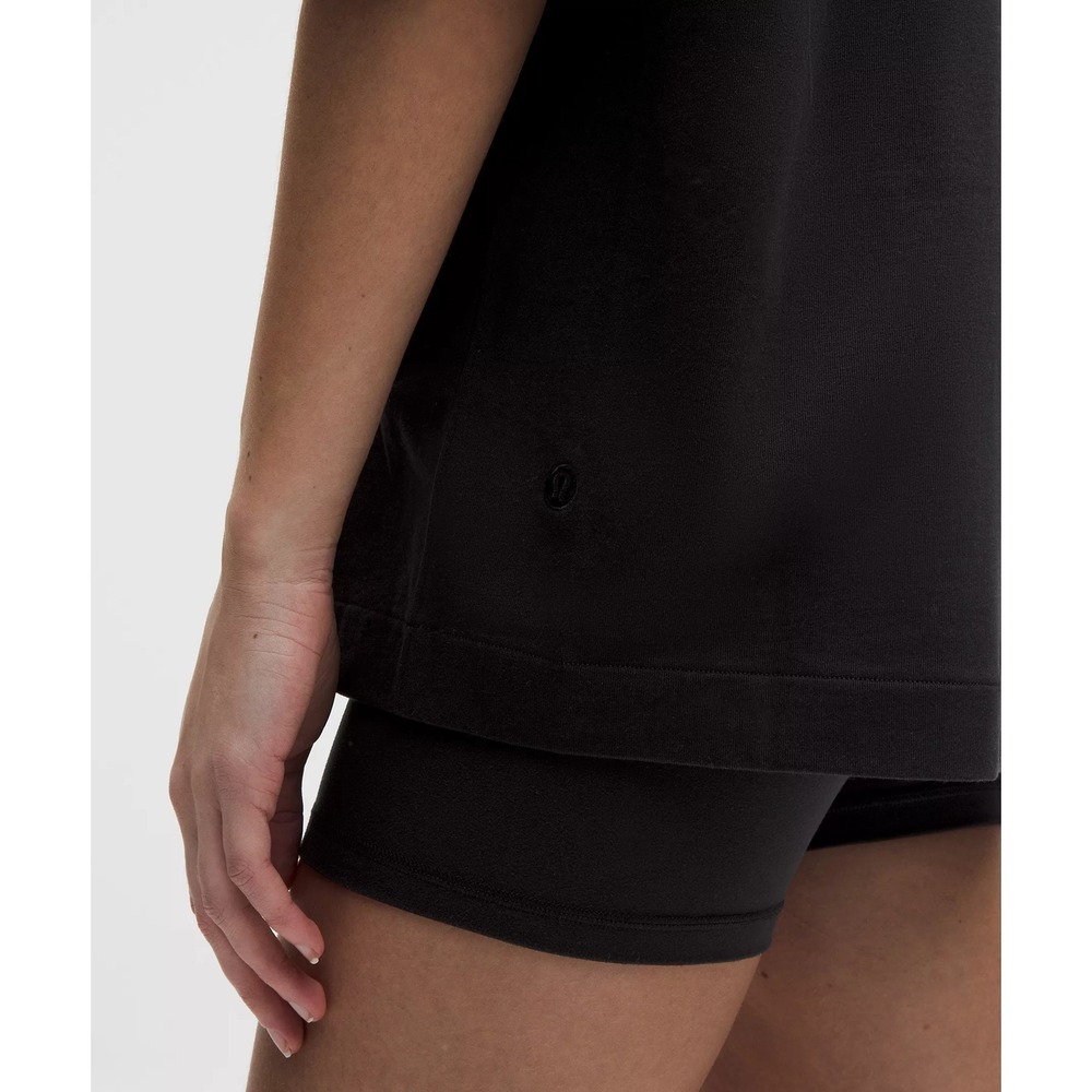 639-Lululemon-Heavyweight Cotton Oversized T-Shirt-Black - Picture 3 of 4